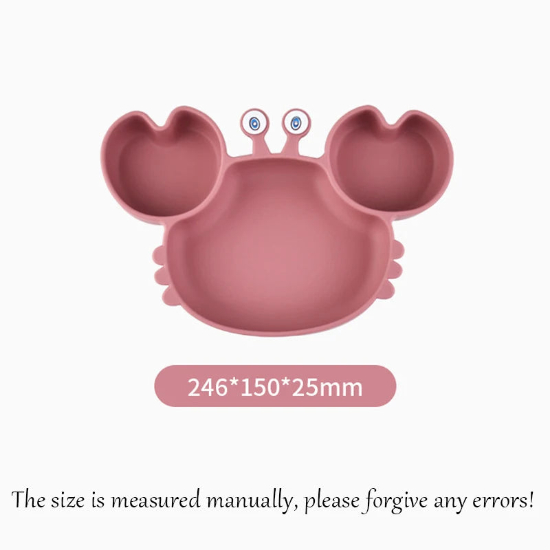 little one _Baby Safe Silicone Dining Plate Suction Cartoon Children Dishes