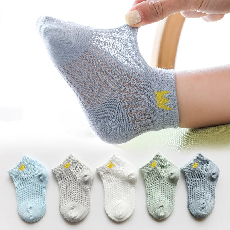 SUNNY_5 Pairs/lot Children  Mesh Socks Baby Boys &Girls