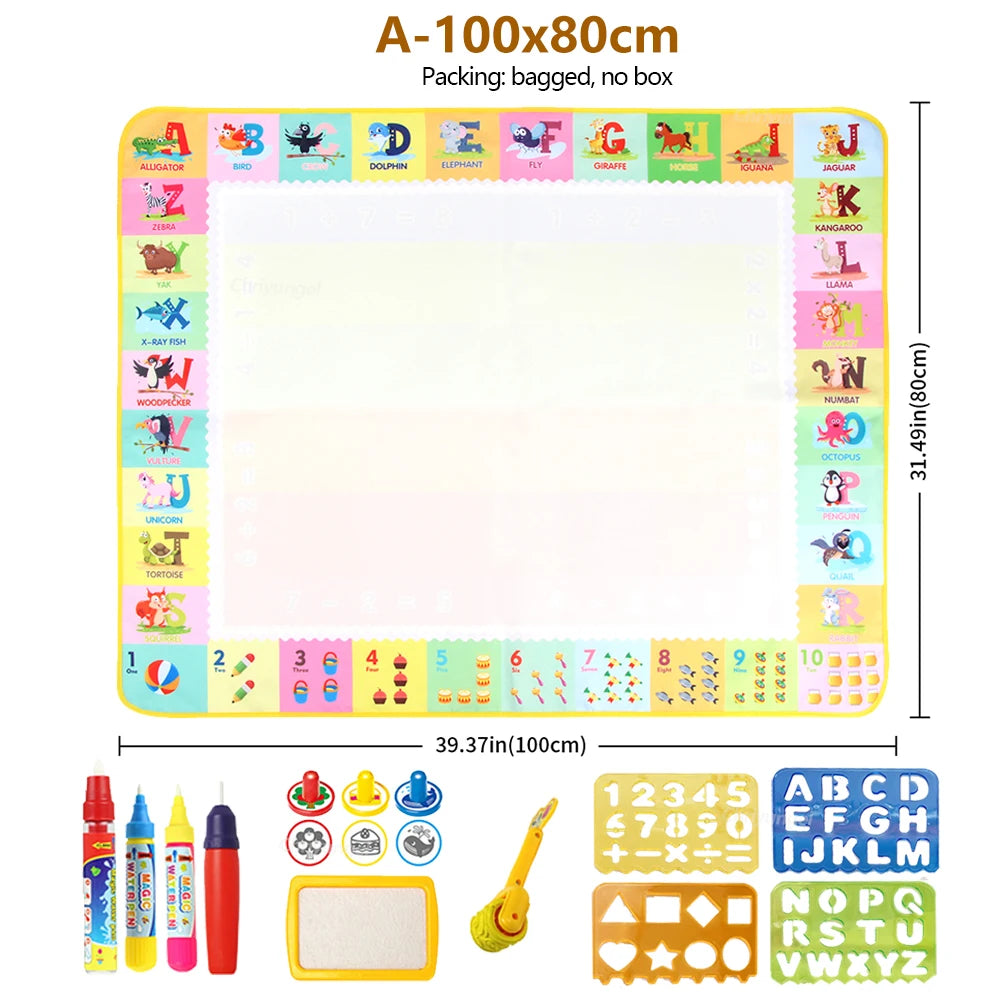 100x80CM Magic Water Drawing Mat with Reusable Magic Pens
