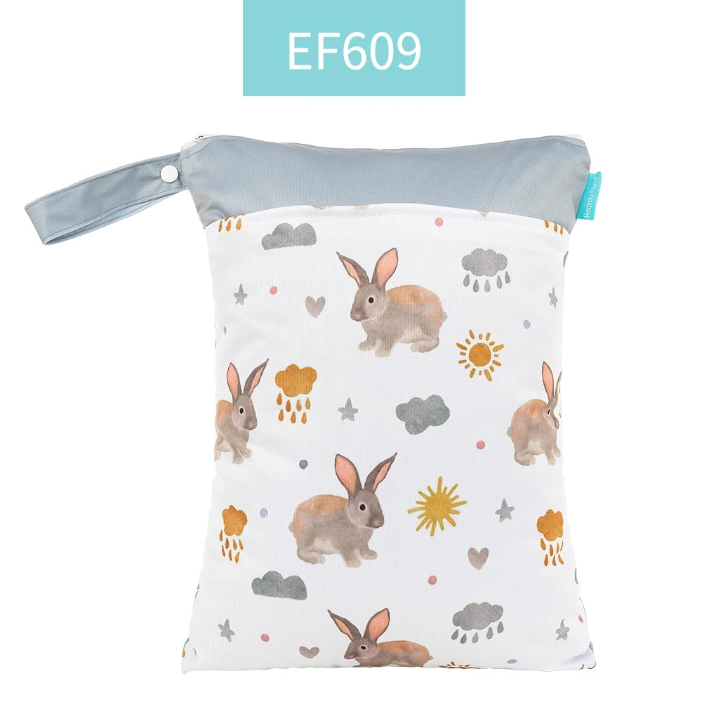 LITTLE ONE_ Wetbag For Baby Diapers Nappies Waterproof Reusable Diaper Bag With Two Zipper 30cmx40cm