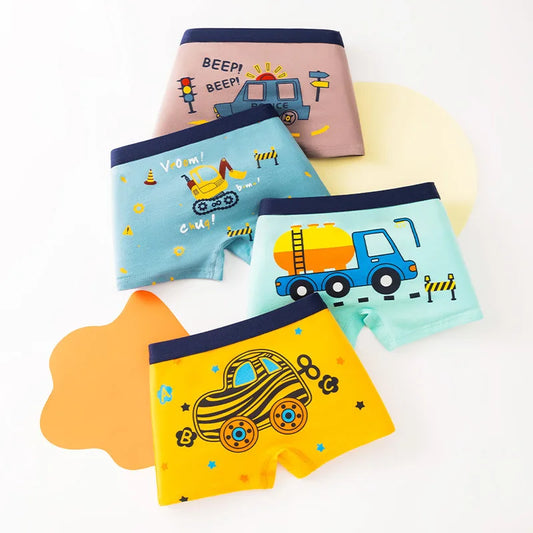 Bird_4 Pcs/Lot Children Panties Cotton Underwear For Boys 3-14 Years