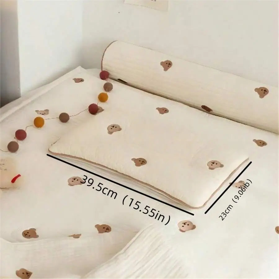 Joy _ baby embroidered bear quilted pillow