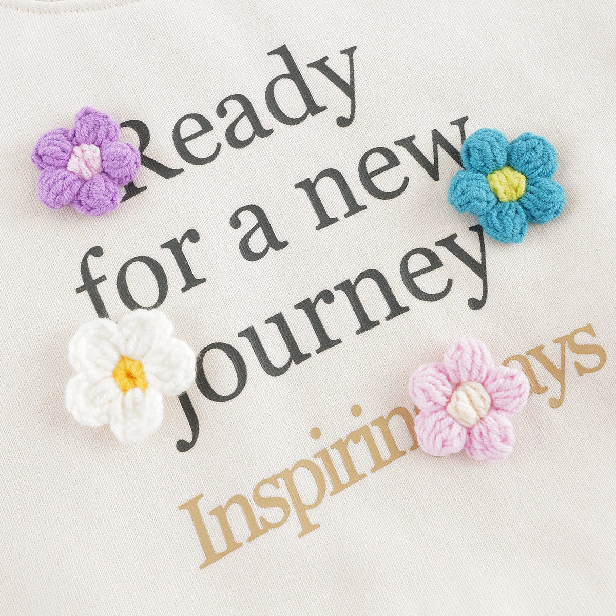 MARY_ Girls 3D Flower Loose Long Sleeve Sweatshirt