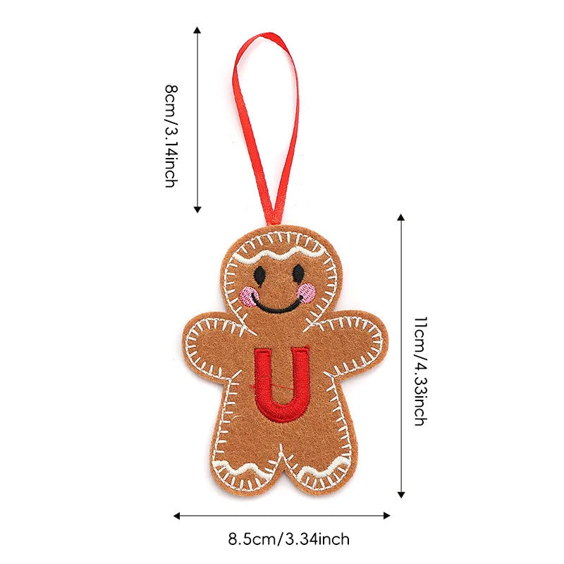A-Z Gingerbread Man Doll Christmas Decoration Pendants