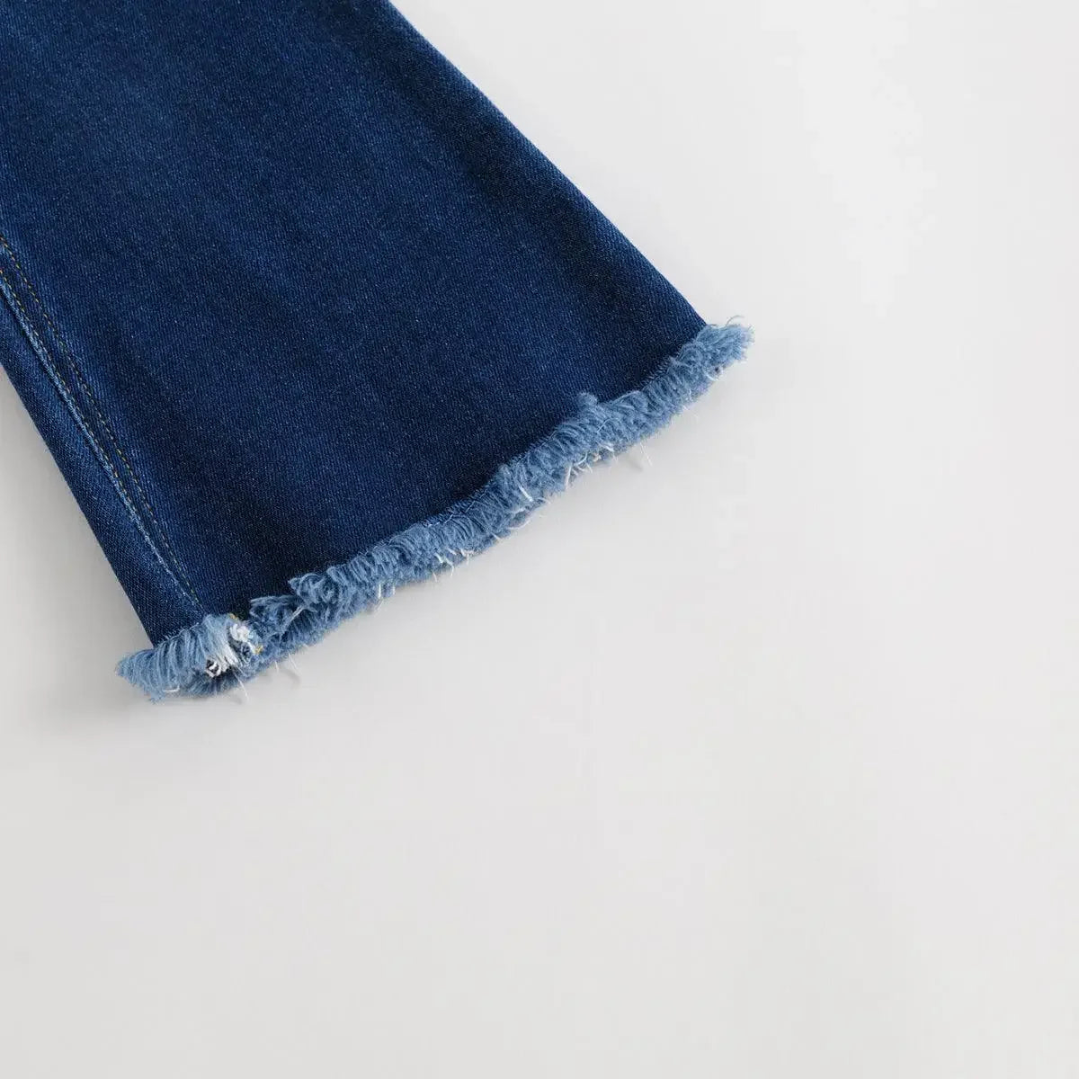 MARY_ Girls Slim Stretch Denim Flared Pants