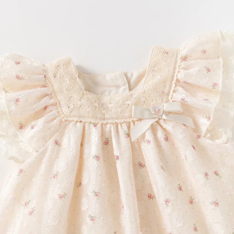 Flowry _Flying Sleeves Baby Dress for Girls