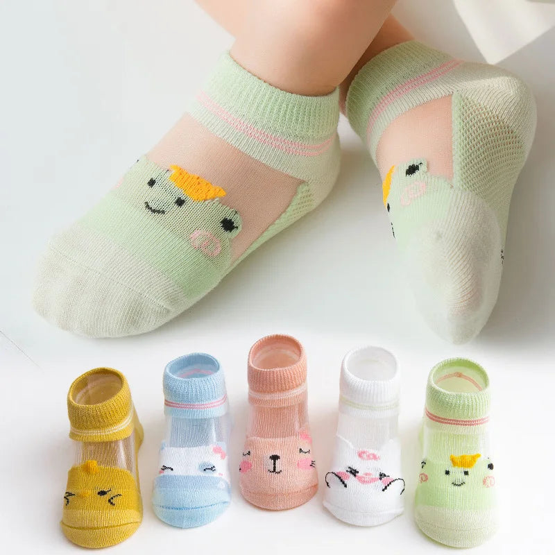 SUNNY_5 Pairs/lot Children  Mesh Socks Baby Boys &Girls