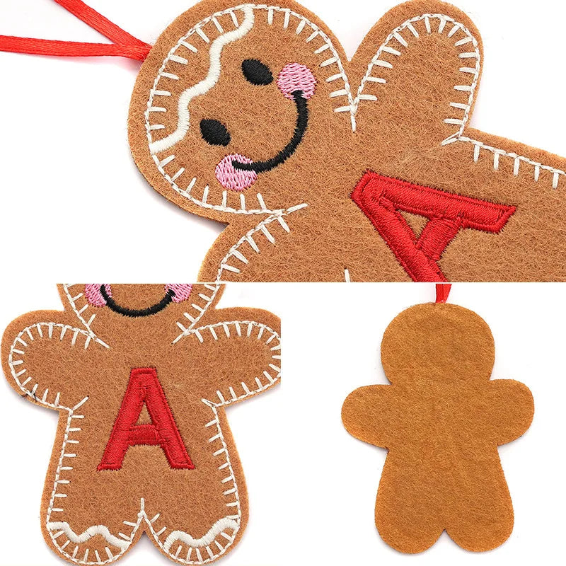 A-Z Gingerbread Man Doll Christmas Decoration Pendants