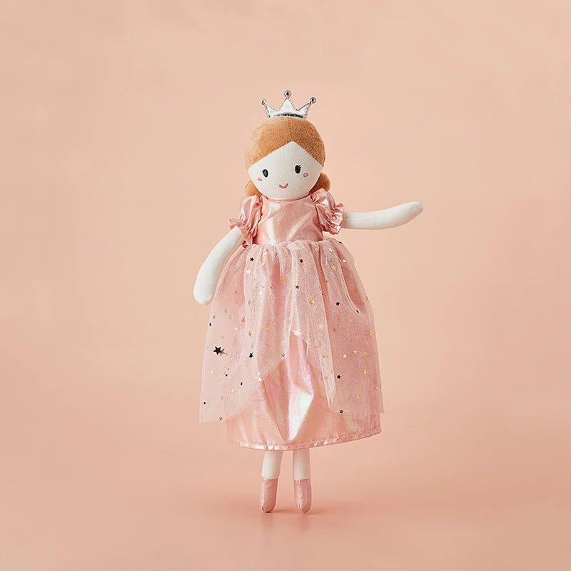 Joy_35/38CM Pink Dress Girl Soft Plush Toy Crown Princess
