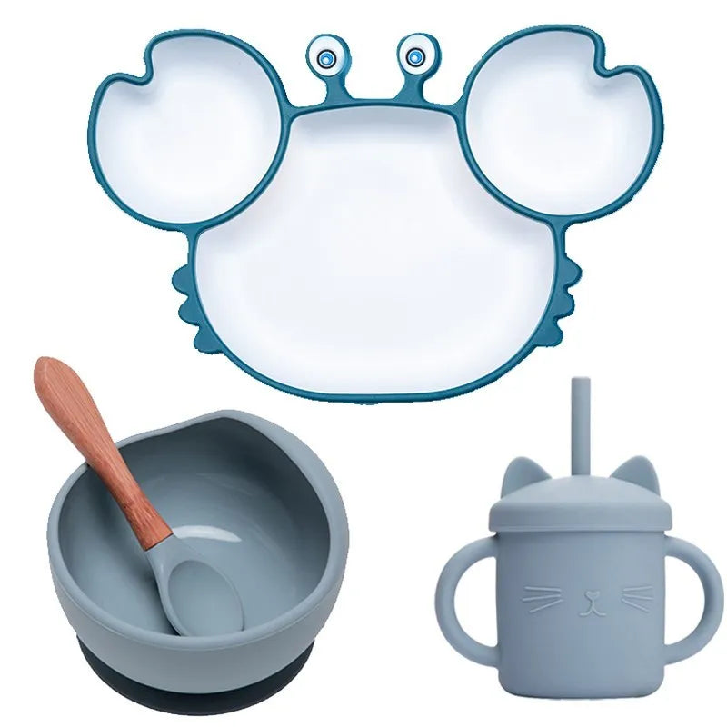 KIWII _Baby Dish Baby Bowls Plates and Spoons Set