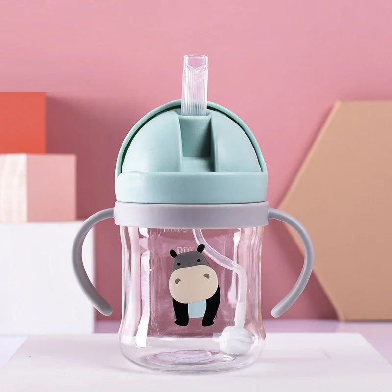 Bird_250/350ml Baby Feeding Cup with Straw Children Learn Feeding Drinking Bottle Kids Training Cup with Straw