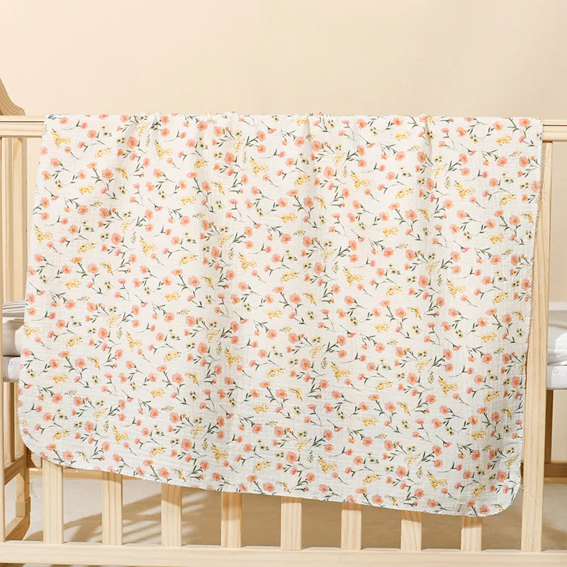 Joy_Cotton Muslin Cute Cartoon Printing Baby Swaddle Blanket