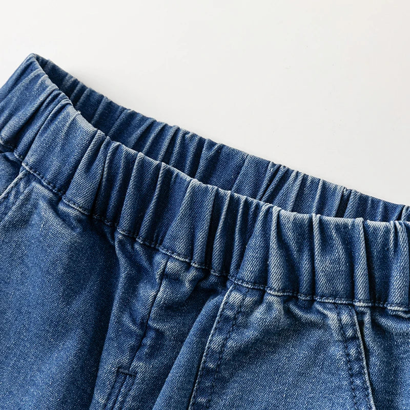 JOY_ Kids Clothes Spring Boys Blue Jeans Casual Solid Color Trousers