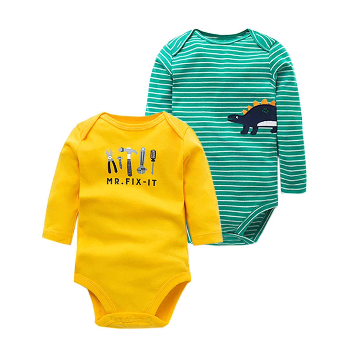 Cartoon Long Sleeve Baby Boy Bodysuits