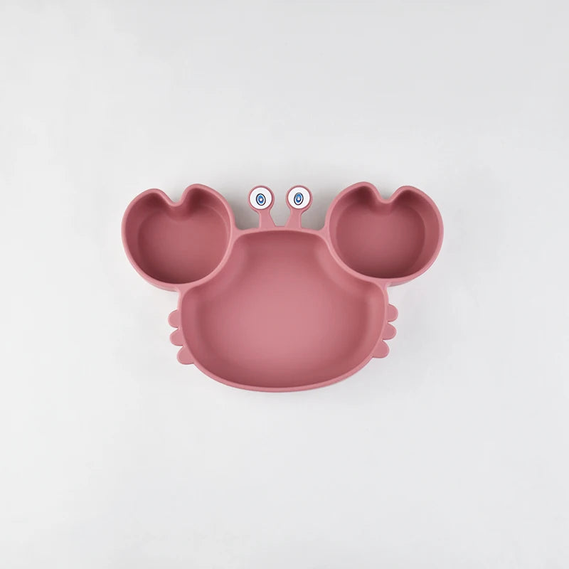 little one _Baby Safe Silicone Dining Plate Suction Cartoon Children Dishes