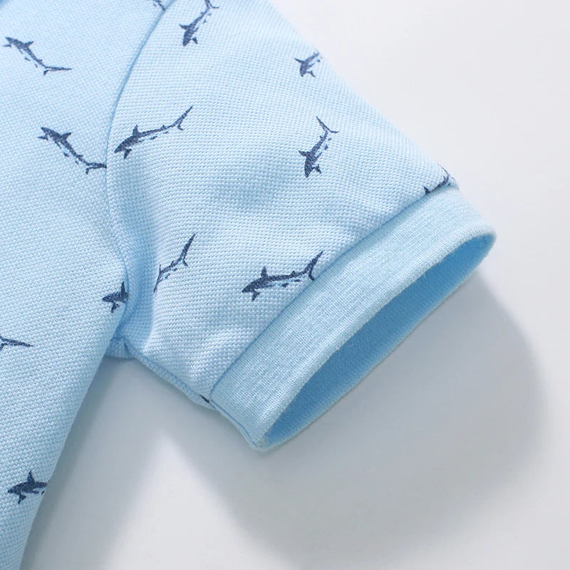 Little ONE_  Children's  Summer Cartoon Sharks Polo Shirts
