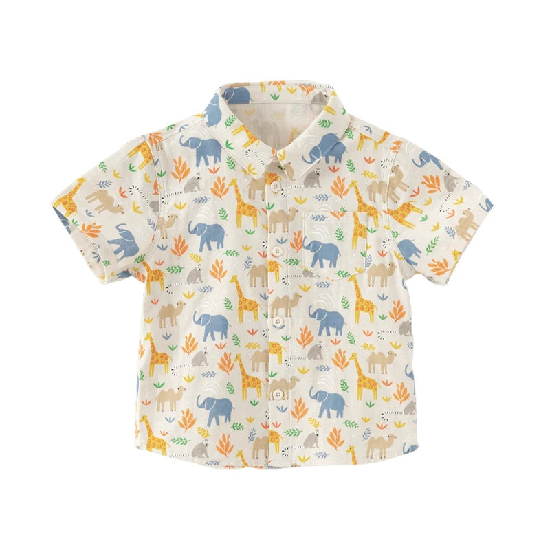 Labella_ Animal Print shirt For Kid Clothes 100% Cotton