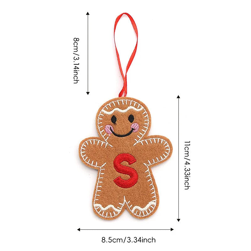 A-Z Gingerbread Man Doll Christmas Decoration Pendants