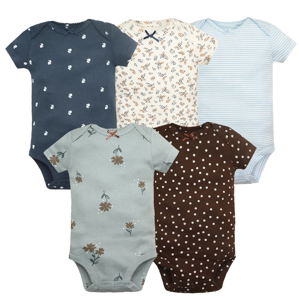 5PCS/Lot Baby Boys& Girls Bodysuits 100% Cotton