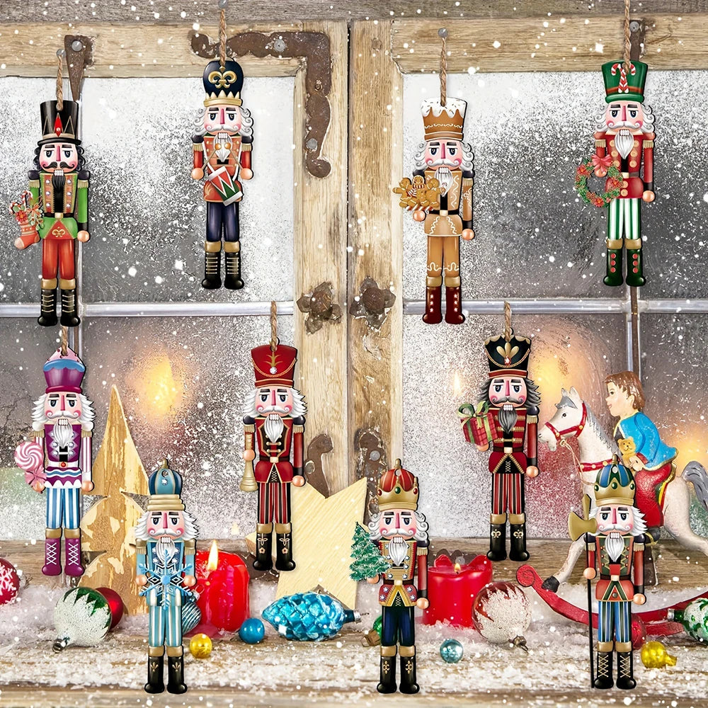 12PCS Nutcracker Wooden Decorative  christmas Set