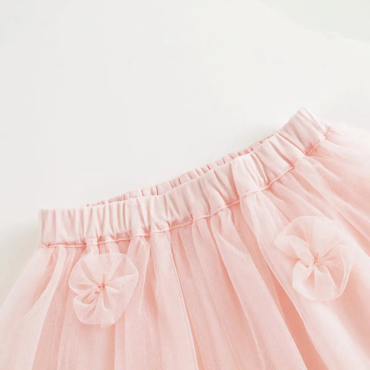 PRETTY_ Girls Floral Mesh Skirt Pleated Skirt Kids Skirt for Summer
