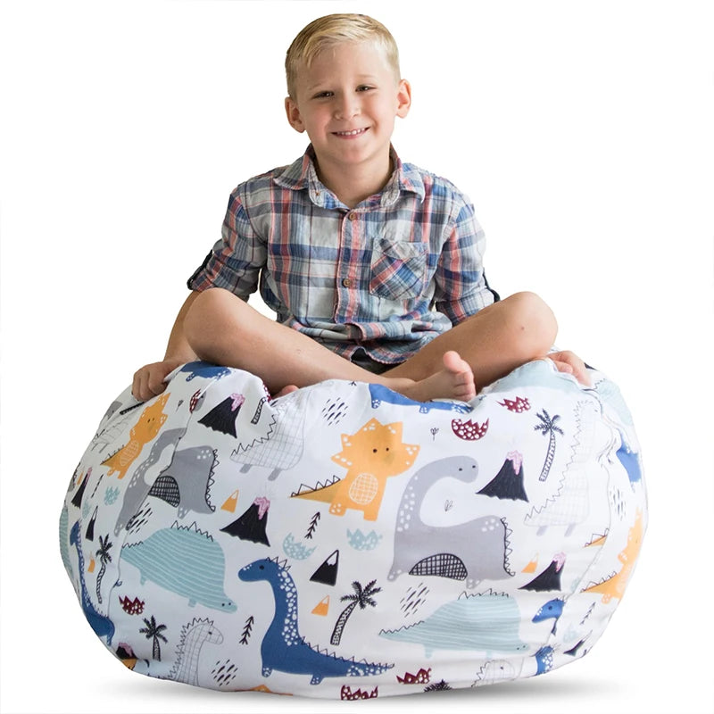 Joy _Printed Children's Plush Toy Storage Beanbag