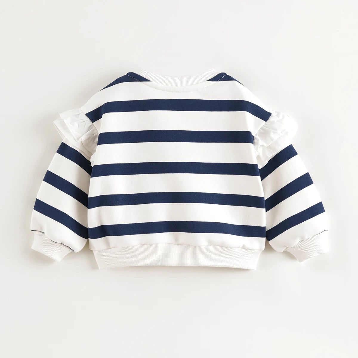 JOY_ Girls Fashions Sweet Lace Sleeve Soft Stretchy Stripe Sweatshirt