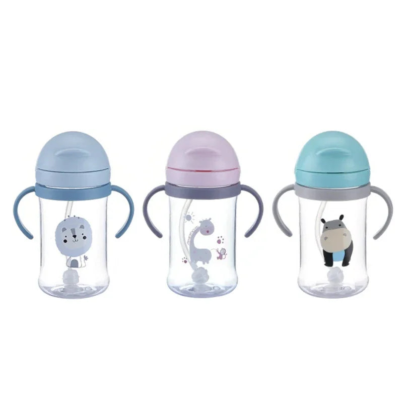 Bird_250/350ml Baby Feeding Cup with Straw Children Learn Feeding Drinking Bottle Kids Training Cup with Straw