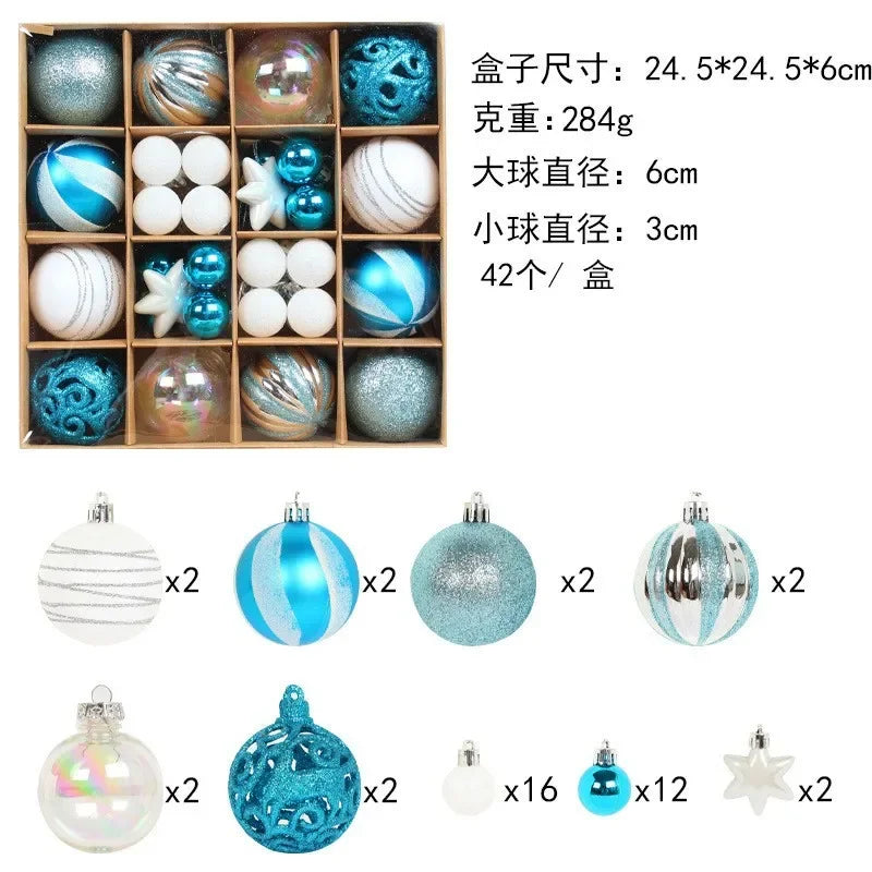 PVC Christmas Ball Set Christmas Decoration Pendant Home Party Holiday Decor Balls Gift Window Christmas Tree Hanging Ornaments