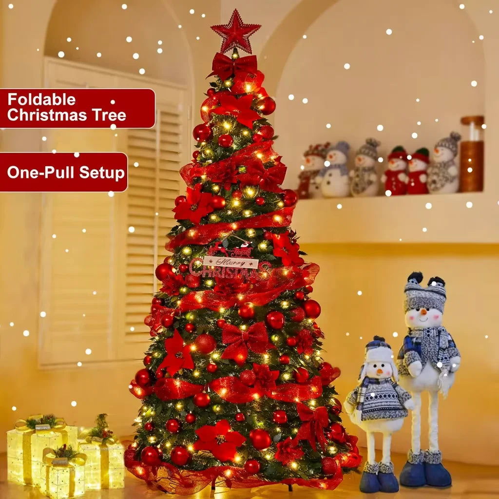 1.2-2.1m Foldable Pre-Decorated Christmas Tree