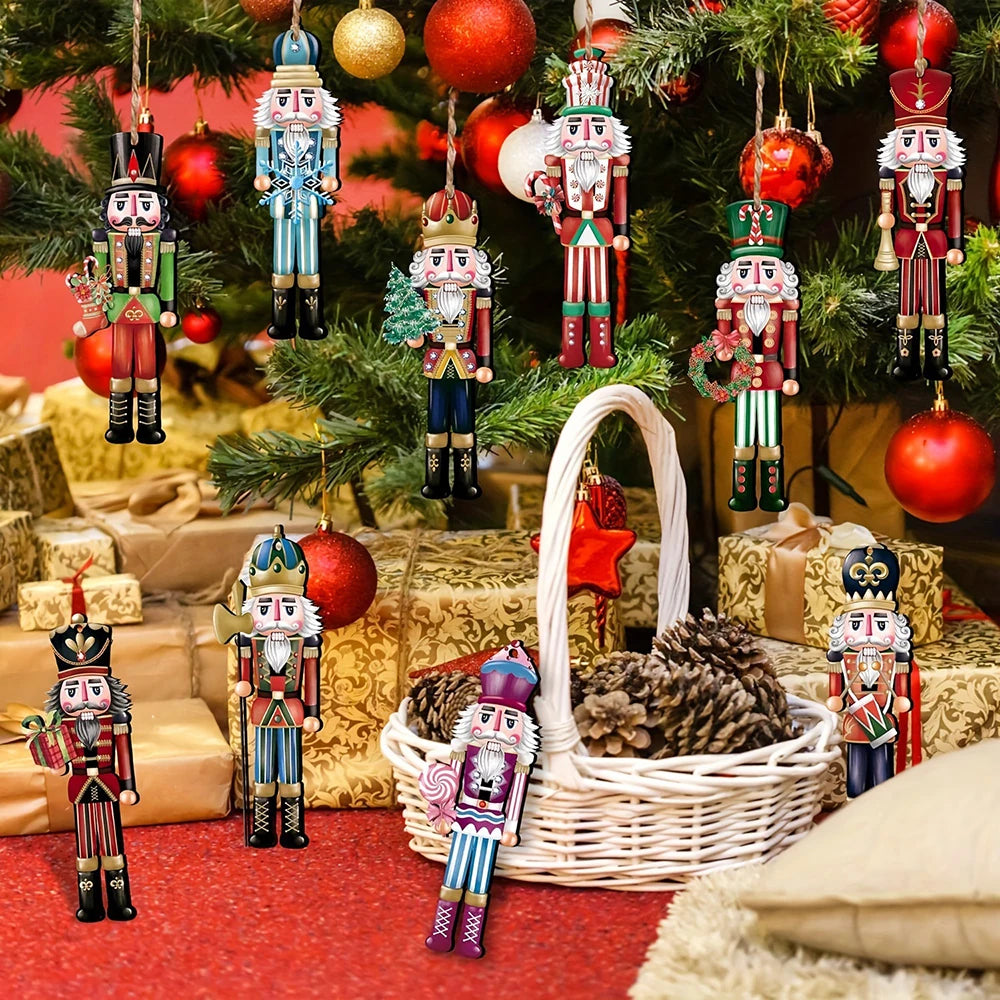 12PCS Nutcracker Wooden Decorative  christmas Set