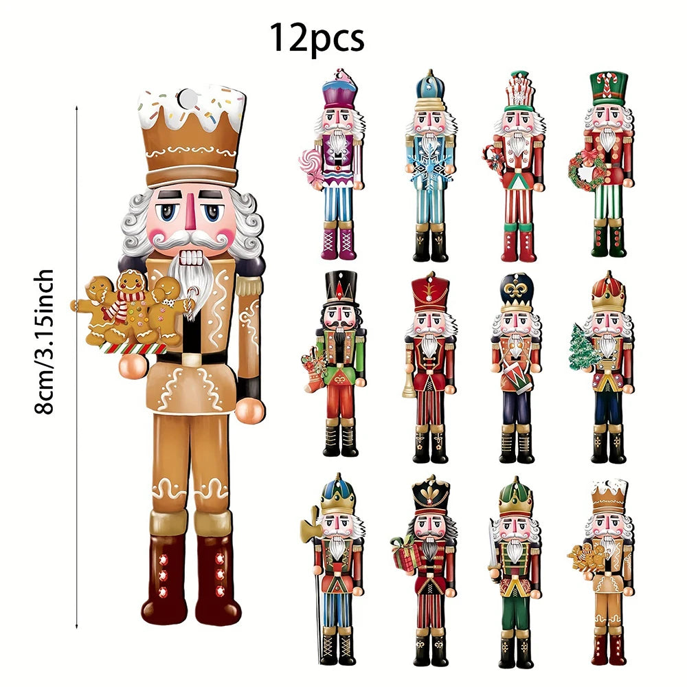 12PCS Nutcracker Wooden Decorative  christmas Set