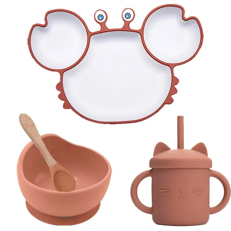 KIWII _Baby Dish Baby Bowls Plates and Spoons Set