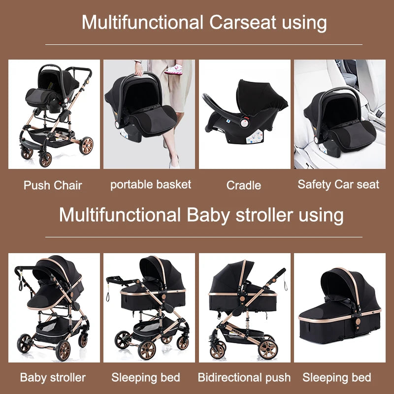 Bird _Luxurious 3 in 1 Baby Stroller Portable Travel Baby Carriage