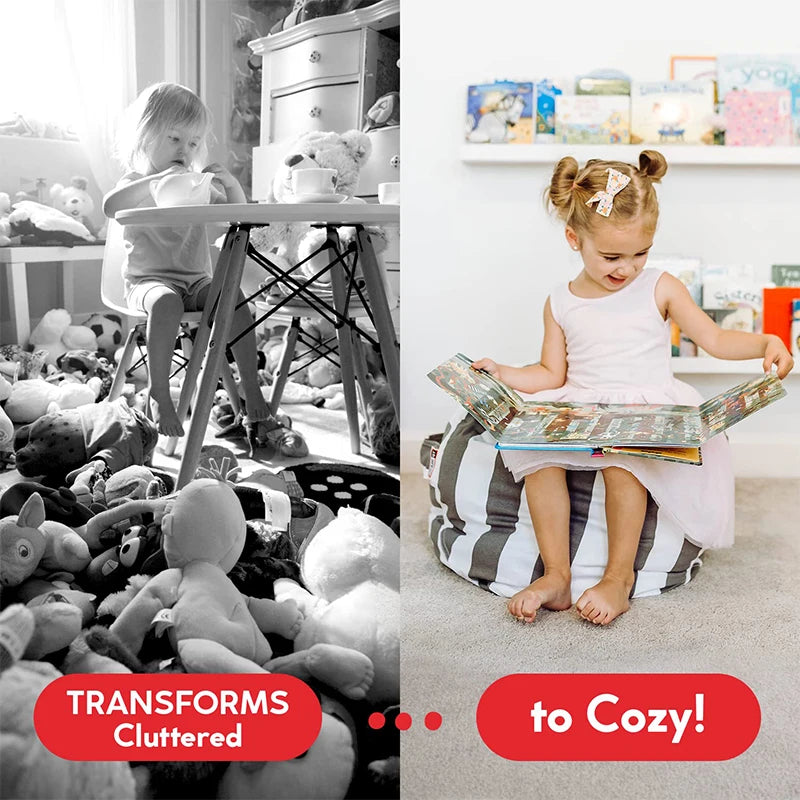Joy _Printed Children's Plush Toy Storage Beanbag