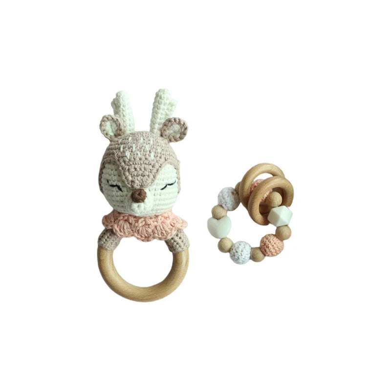 Joy_ Baby Pacifier Clips Teething Bracelets Crochet Elk Soother Holder Chain