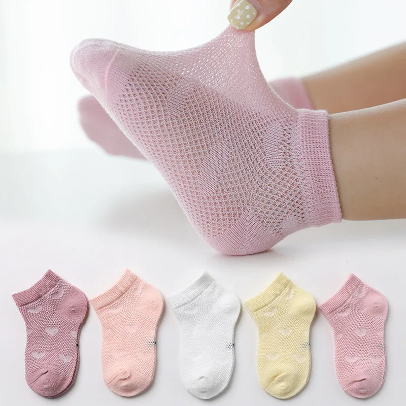 SUNNY_5 Pairs/lot Children  Mesh Socks Baby Boys &Girls