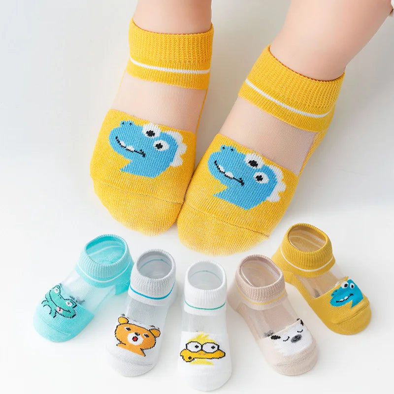 SUNNY_5 Pairs/lot Children  Mesh Socks Baby Boys &Girls