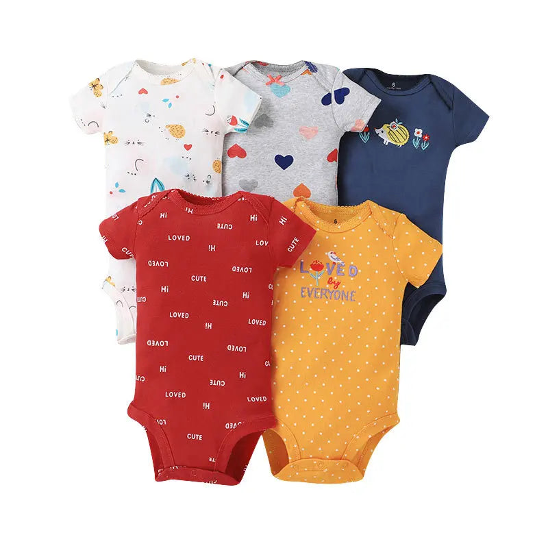 5PCS/Lot Baby Boys& Girls Bodysuits 100% Cotton