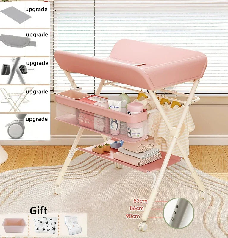 Bird _Portable Baby Changing Table for Nursery Height Adjustable Foldable Diaper Table
