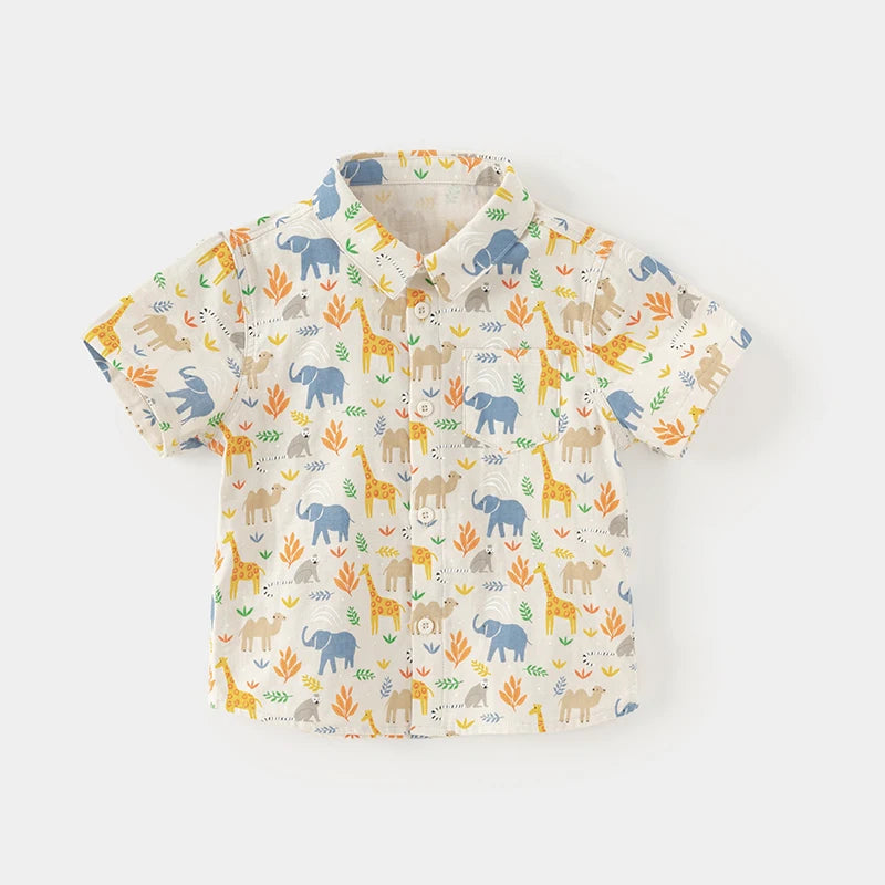 Labella_ Animal Print shirt For Kid Clothes 100% Cotton