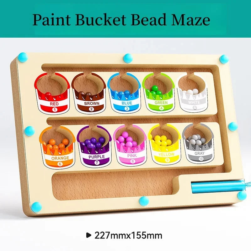 Magnetic digital bead magnetic maze toy