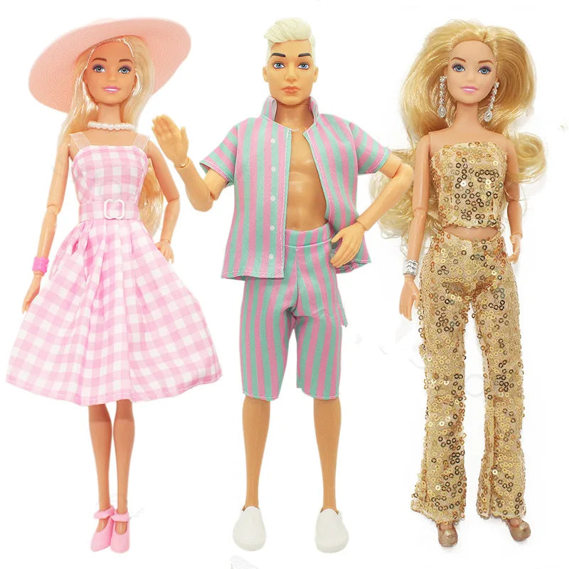 Barbei _New 30cm Height Female/ Male Doll with Clothes Suit Dress Up Toys for Children