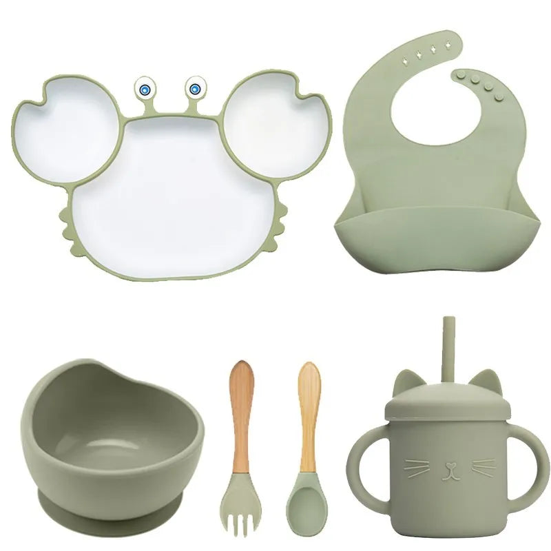 KIWII _Baby Dish Baby Bowls Plates and Spoons Set