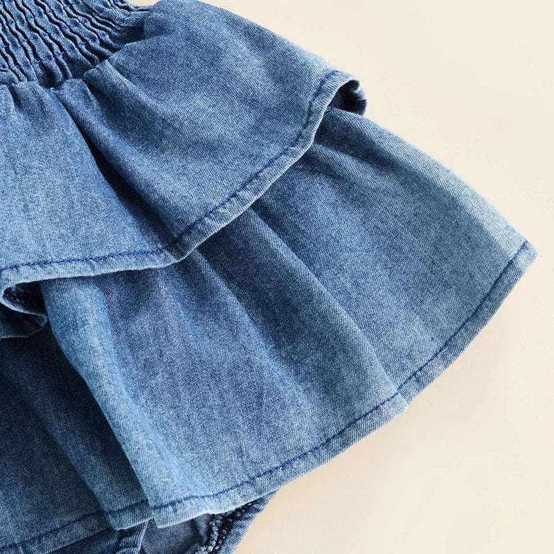 JOY_Baby Summer Clothes Girl Denim Romper