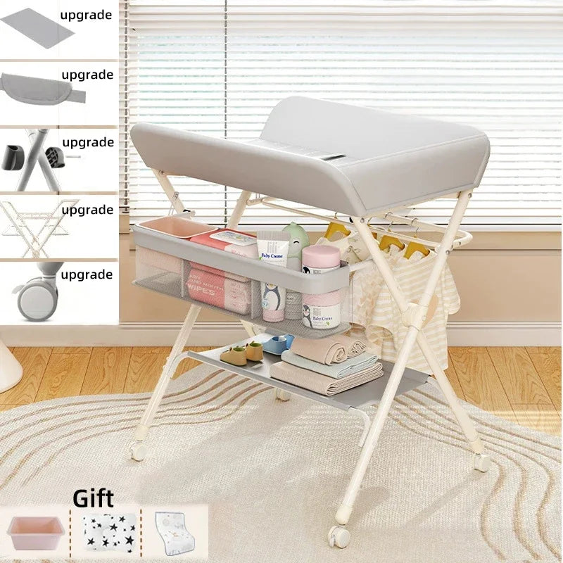 Bird _Portable Baby Changing Table for Nursery Height Adjustable Foldable Diaper Table