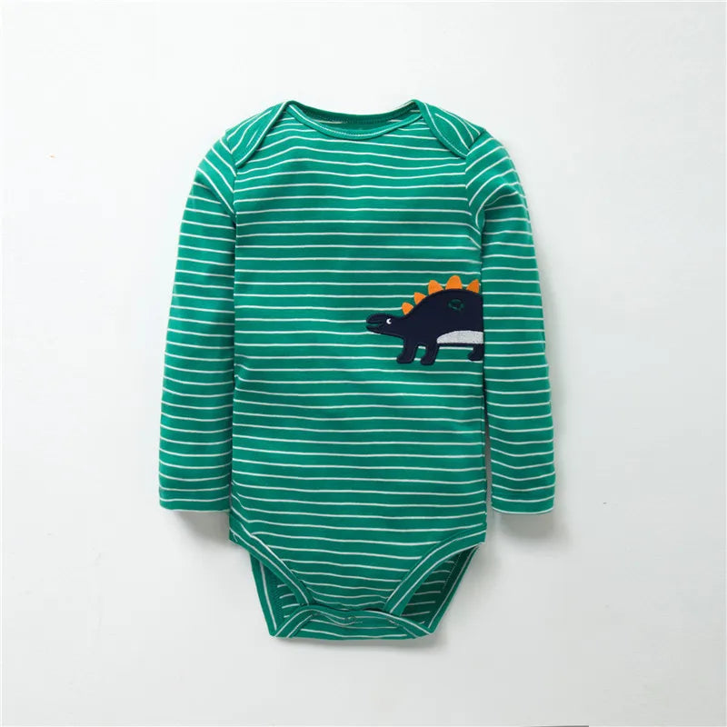 Cartoon Long Sleeve Baby Boy Bodysuits