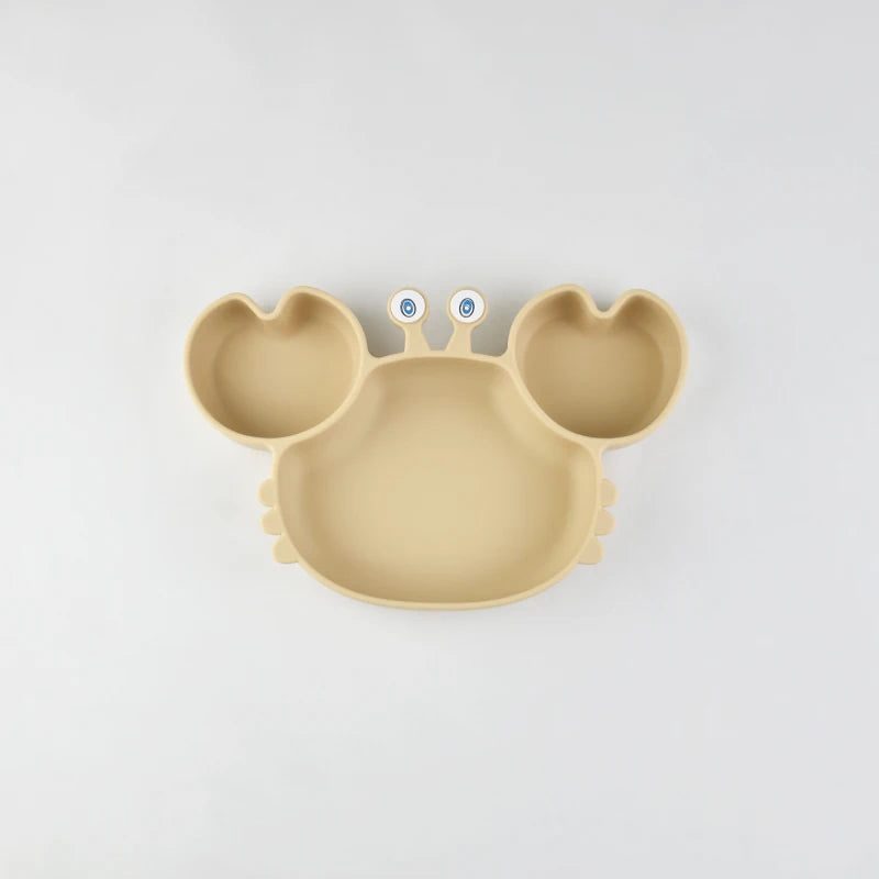 little one _Baby Safe Silicone Dining Plate Suction Cartoon Children Dishes