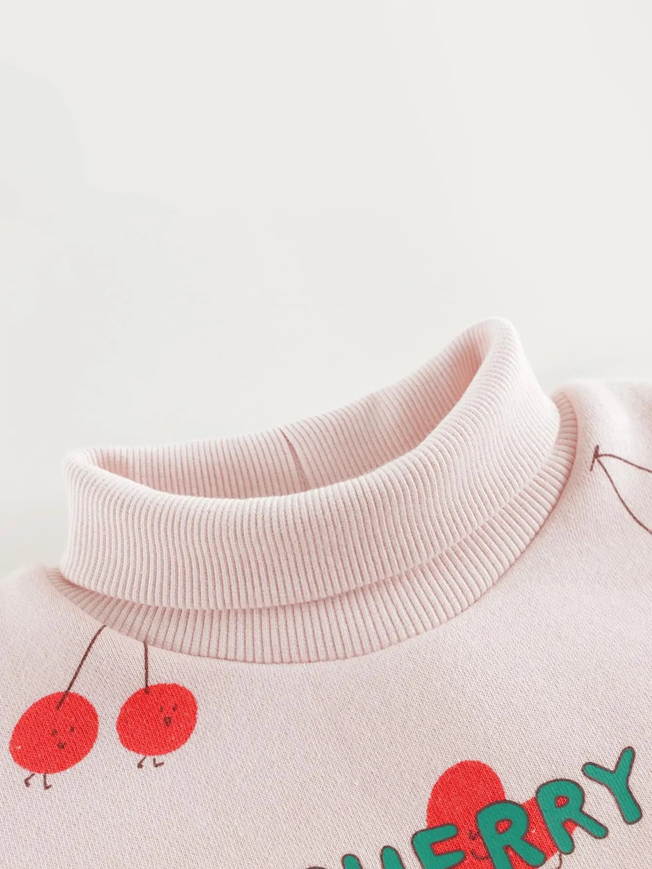 PRETTY_ Girls Cartoon Printed Padded Ribbed High Neck Sweatshirt