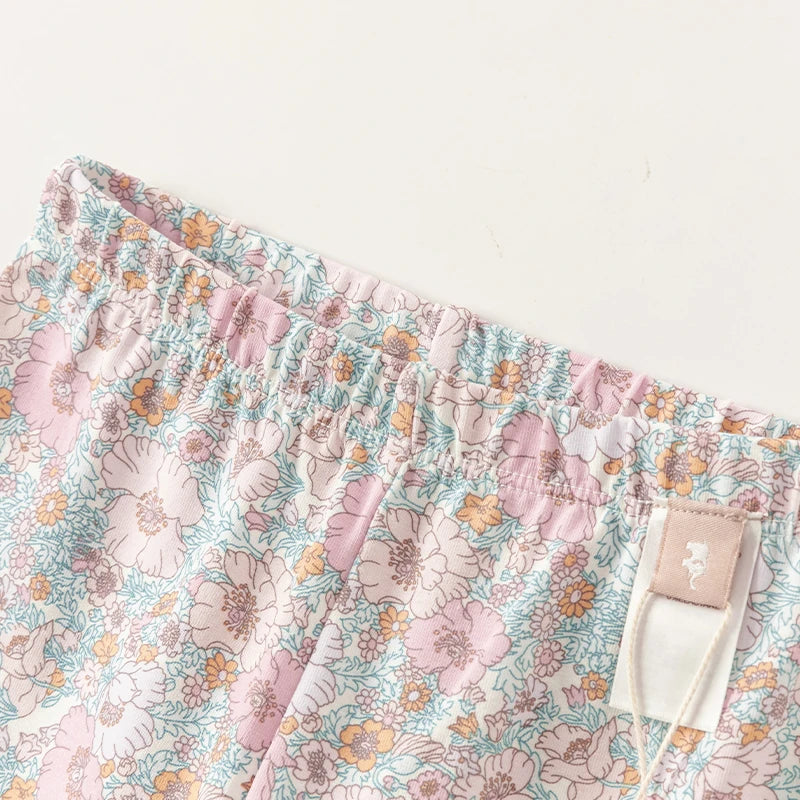 Bird_ Summer Baby Girls Seven-Point Pants Floral Breathable children Pants Soft Cotton Kid Pants DB2240575